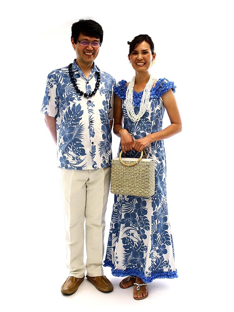  Hawaiian Creations ムームー XS Royal Hawaiian Creations Hibiscus Panel Blue Hawaiian